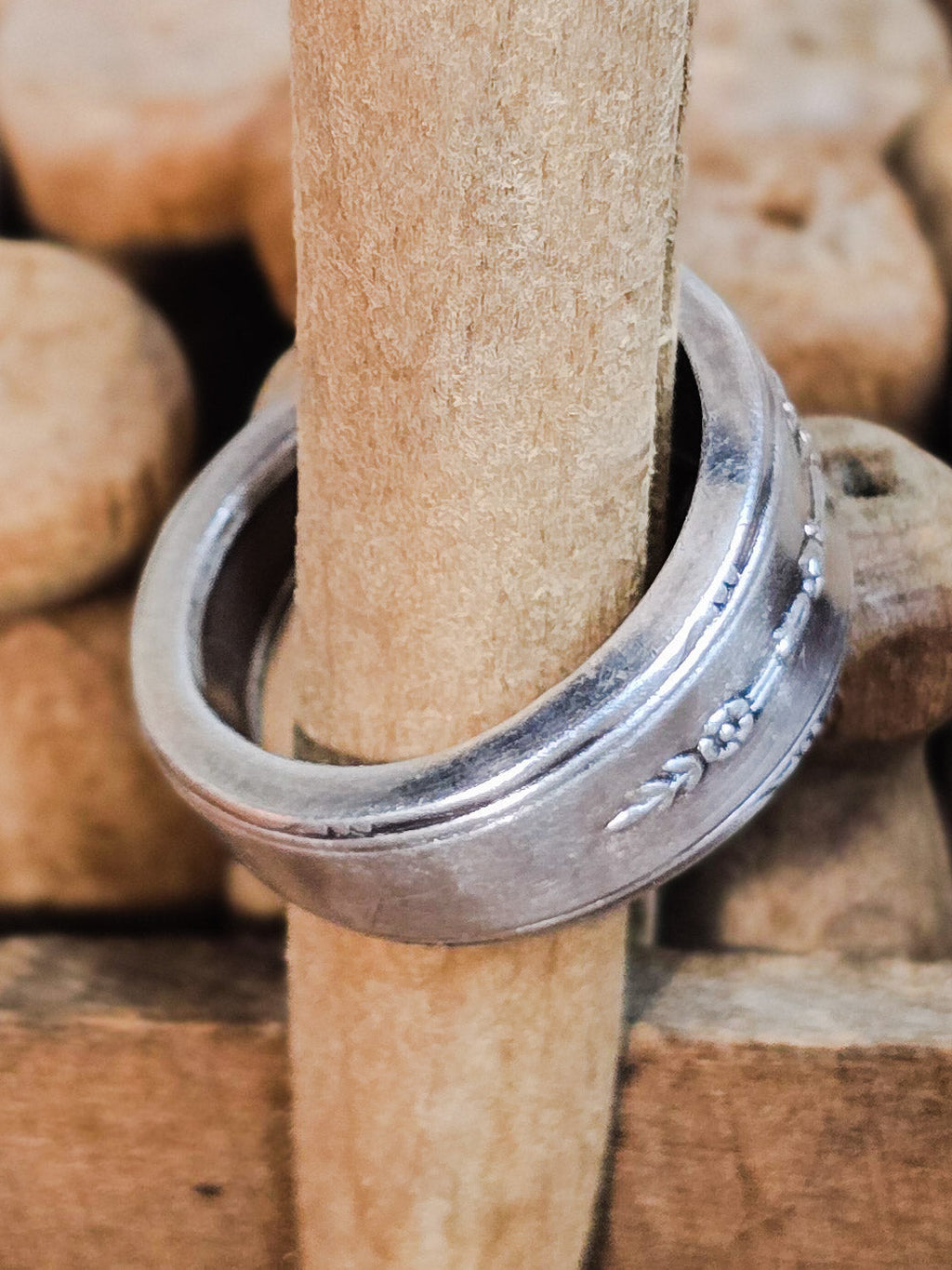 Silver-Plated Spoon Ring - Handcrafted from Vintage 1940s Milady Pattern Silverware