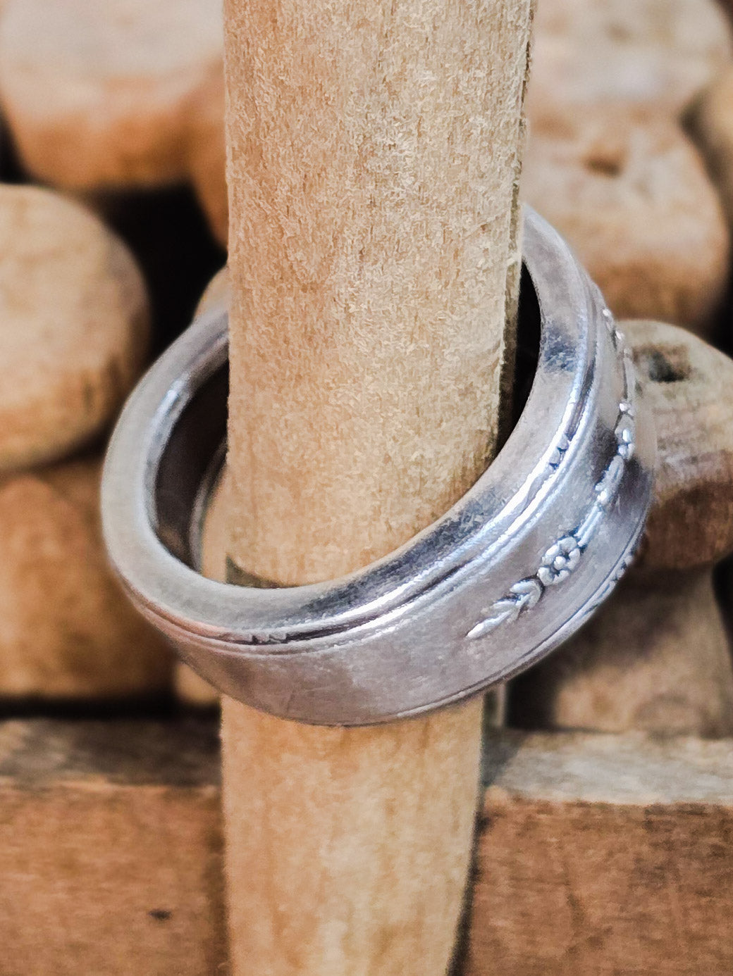 Silver-Plated Spoon Ring - Handcrafted from Vintage 1940s Milady Pattern Silverware