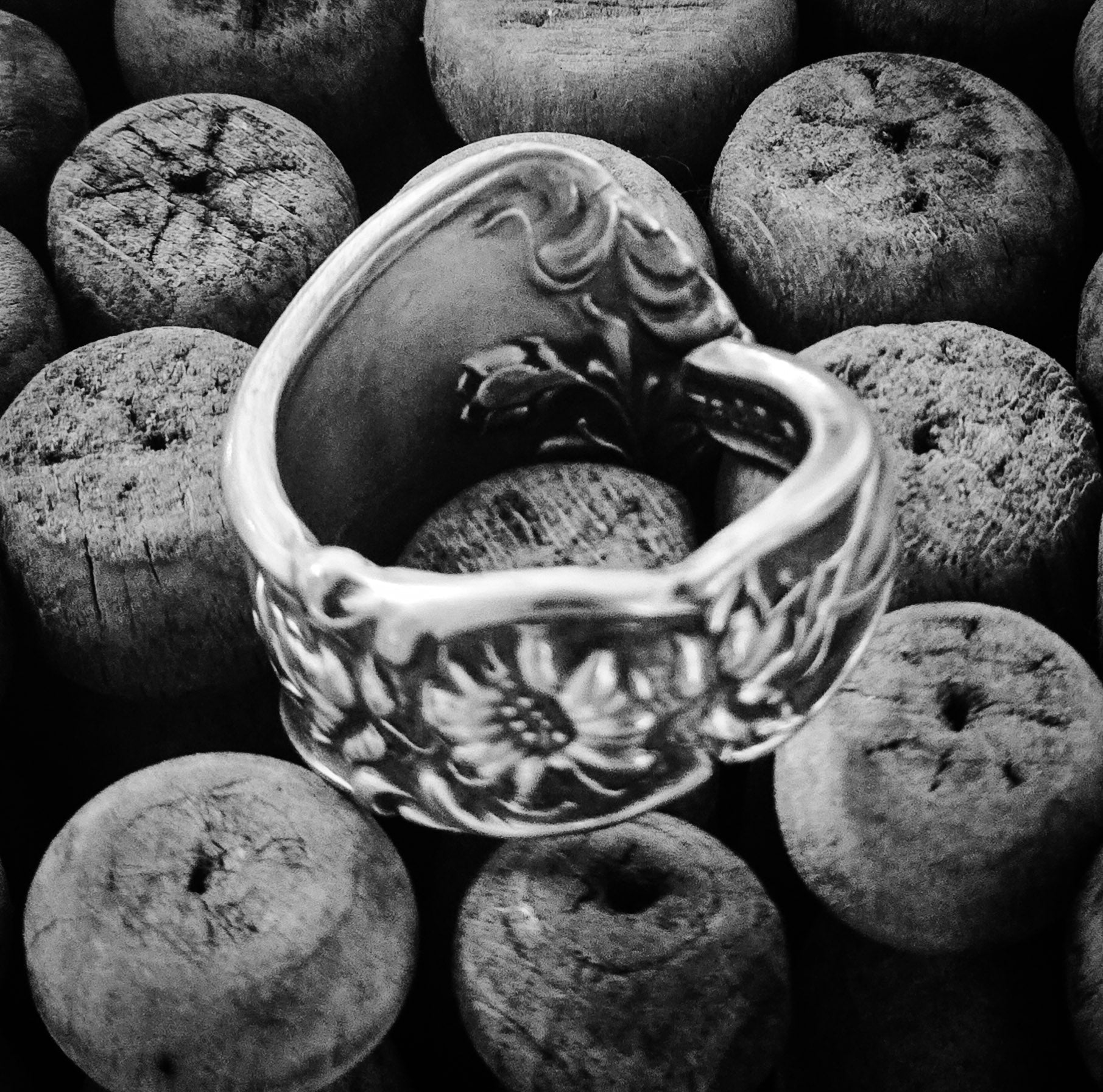 Silver-Plated Spoon Ring - Handcrafted from Antique 1905 Gloria Pattern Silverware