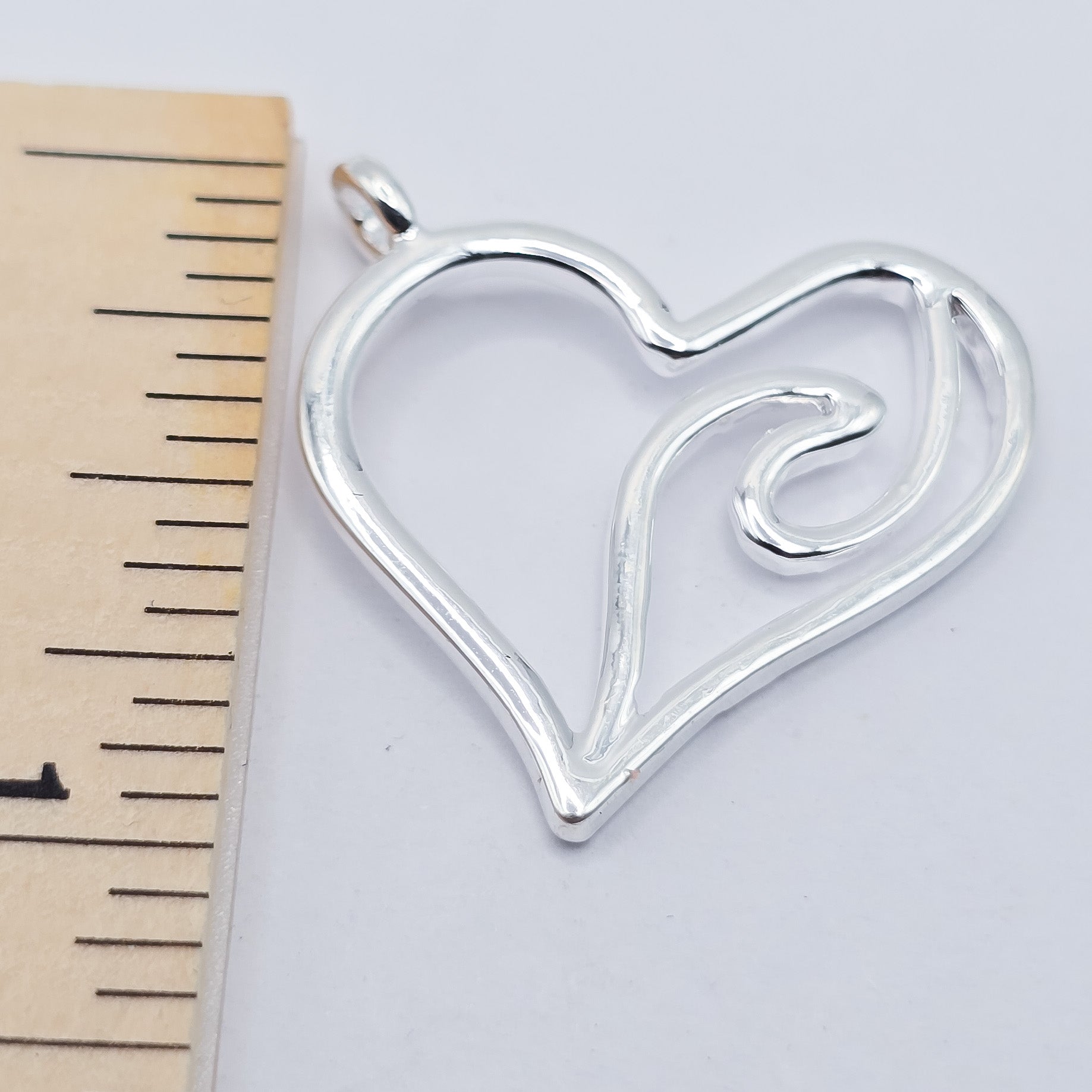 Heart shaped charm with wave in center, ADD on for keychain - DAYZEECREATIONZ, PERSONALIZED GIFTS--2