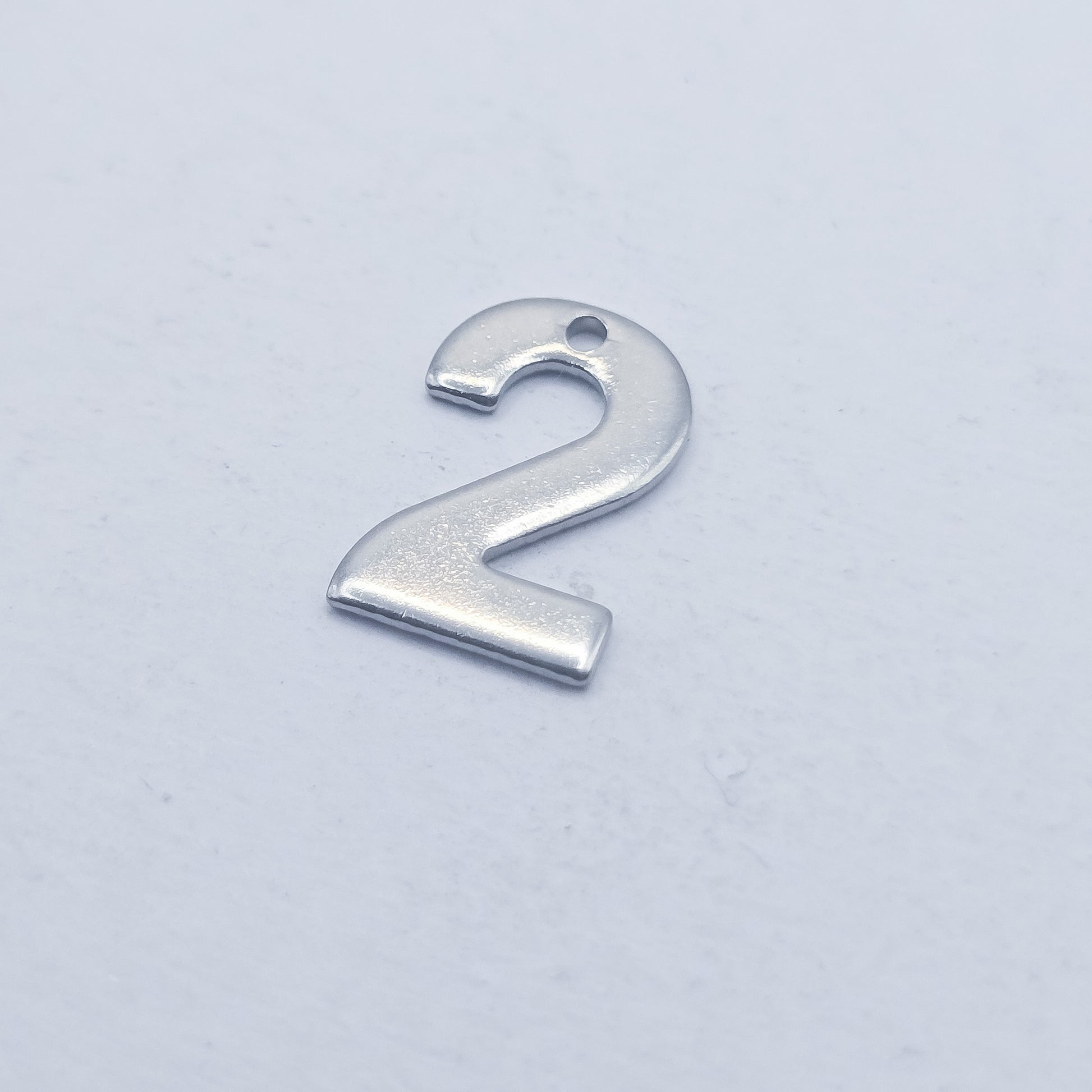 silver number 2 charm