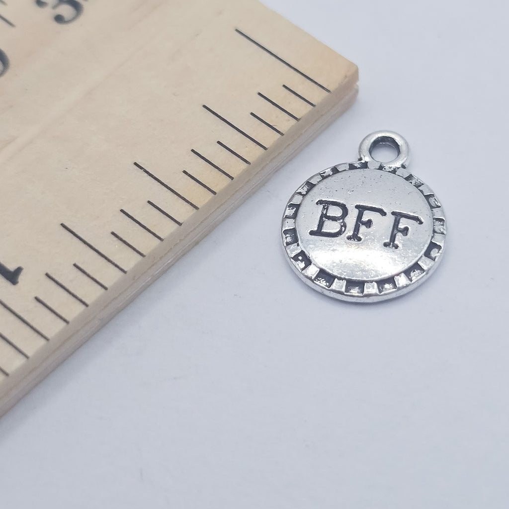 small BFF round "badge" charm 3