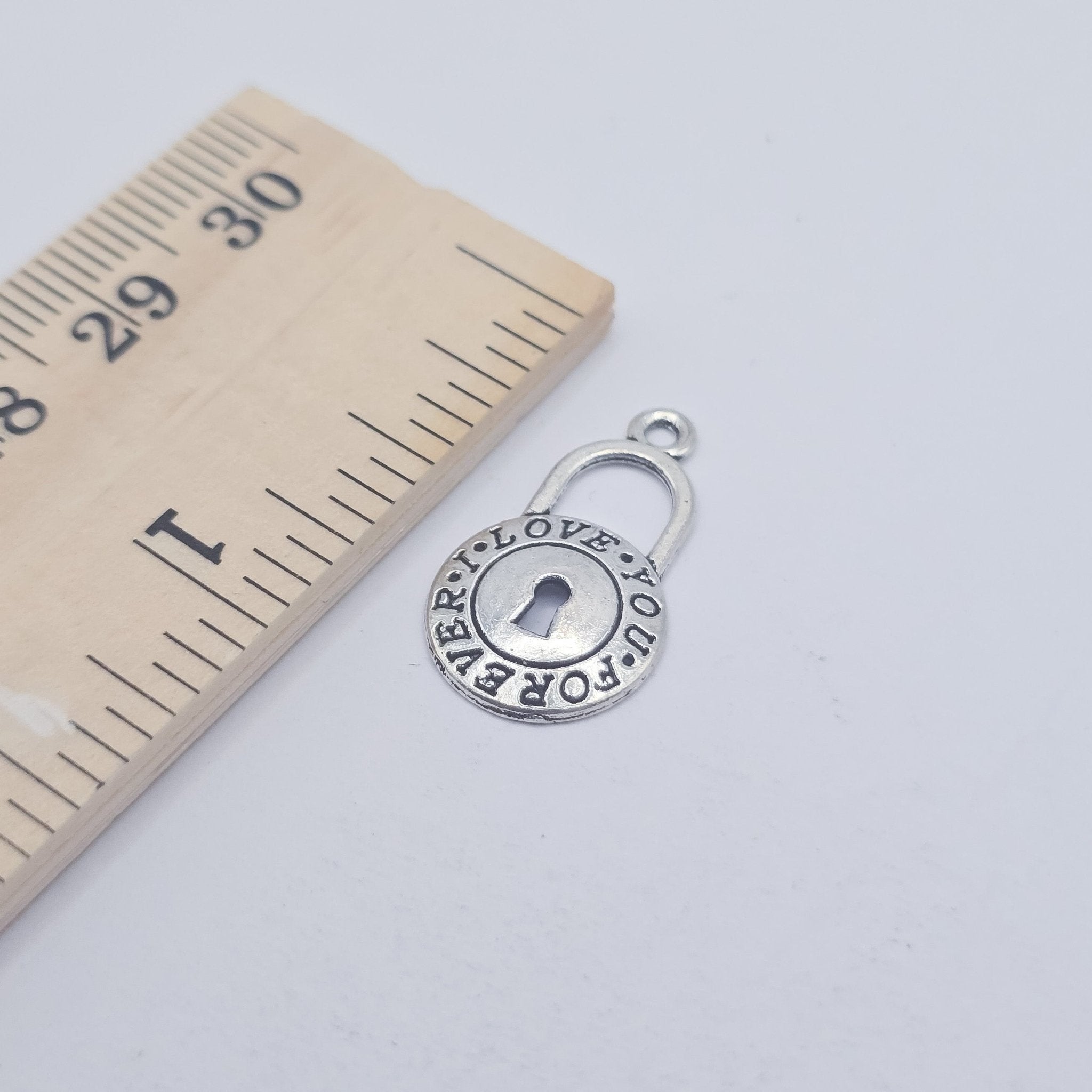 Love you forever padlock charm, lock charm, ADD on charm for keychain - DAYZEECREATIONZ, PERSONALIZED GIFTS2