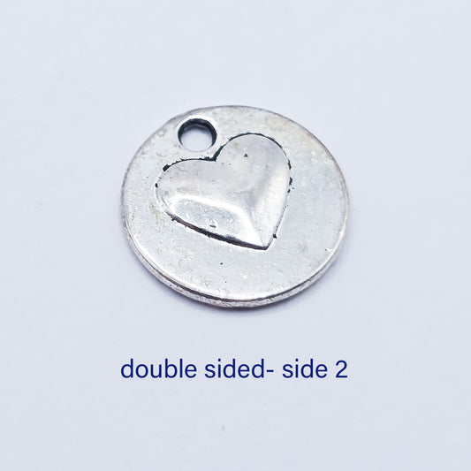 Small round love & heart charm. Double sided. ADD on charm for keychain - DAYZEECREATIONZ, PERSONALIZED GIFTS1