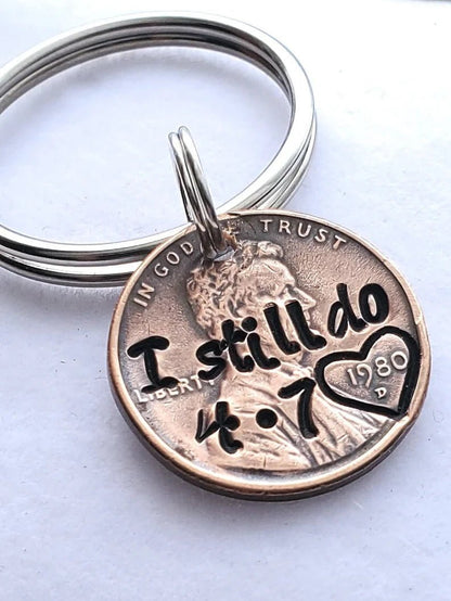 I still do Anniversary penny keychain with date - DAYZEECREATIONZ, PERSONALIZED GIFTS- 2nd view