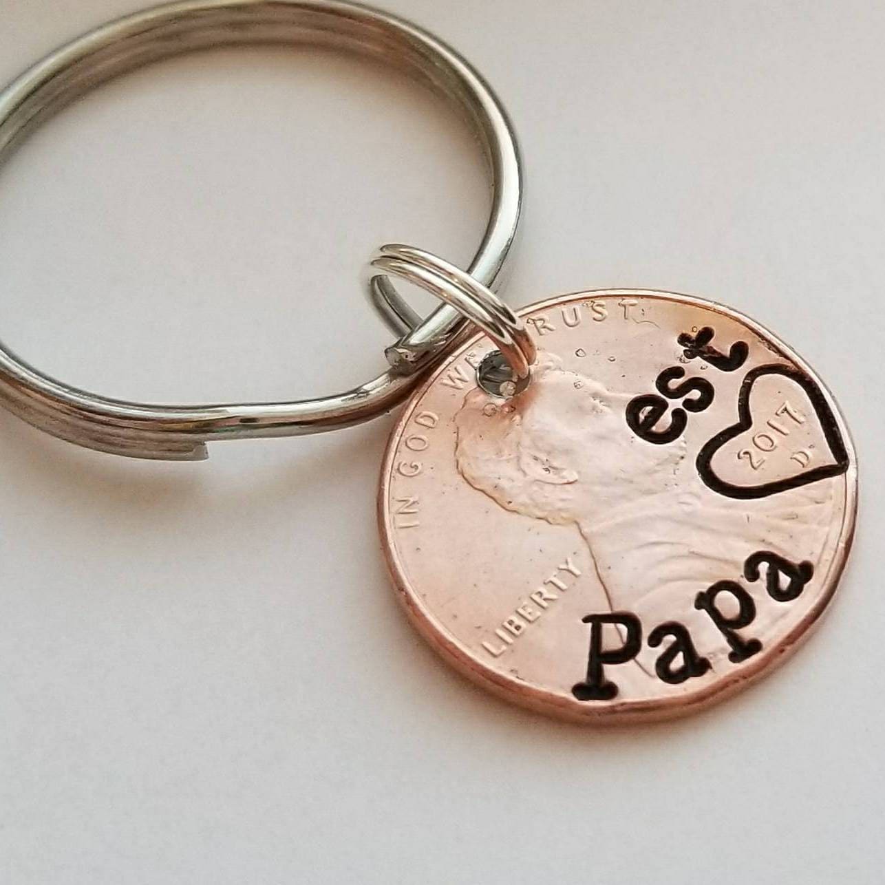 Fun and Creative Customized Gift for Grandpa | Lucky Penny Keychain | Father's Day | Grandparent's Day | Papa Gift | Valentine's Day | Christmas Gift