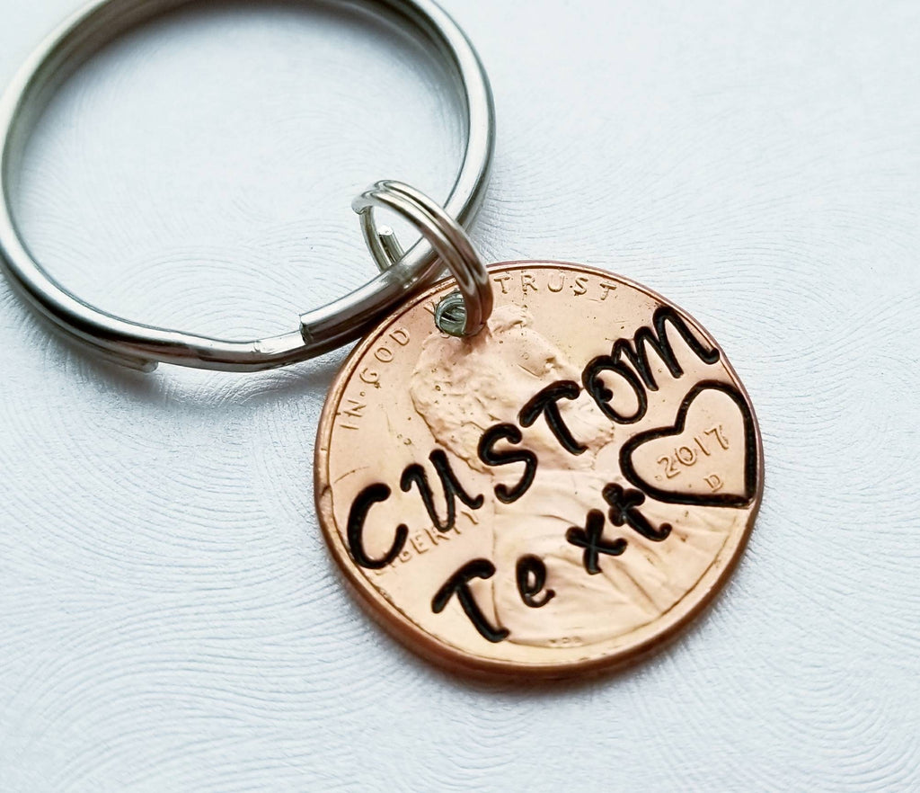Penny from Heaven Memorial Keychain with Charm(s) shown