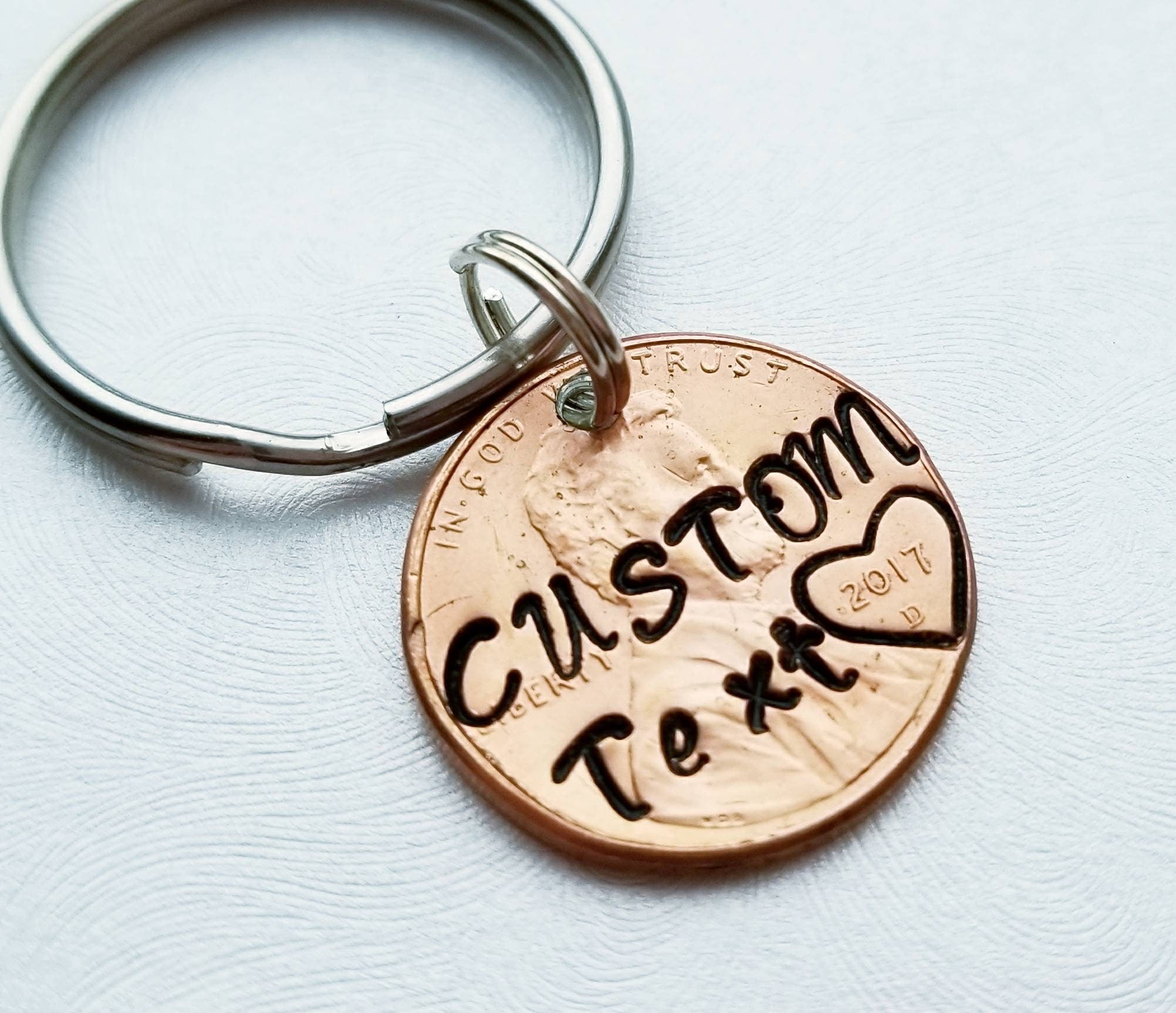 Penny from Heaven Memorial Keychain with Charm(s) shown