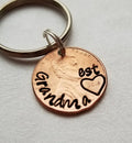 Personalized Penny Keychain with "Grandma" stamped on the curve and "est." stamped above year DAYZEECREATIONZ, PERSONALIZED GIFTS