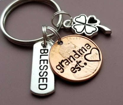 Customizable Penny Keychain for Grandma, Keepsake Gift