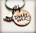 Personalized Dad Penny Keychain with Baby Foot Charm