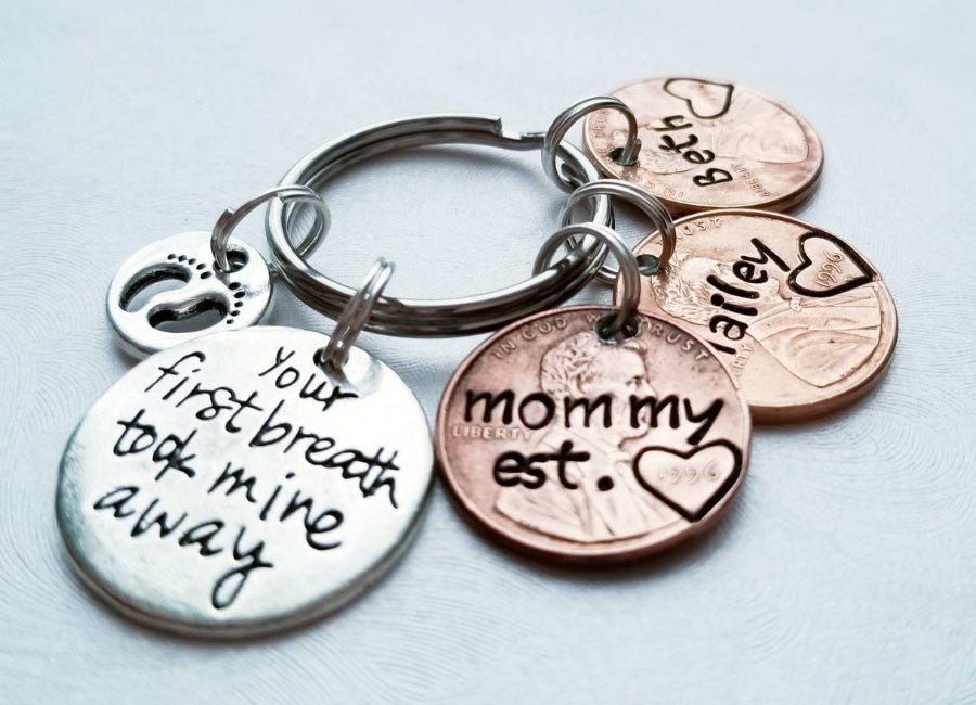 Creative Valentine's Day Gift for Mom, Personalized Penny Keychain