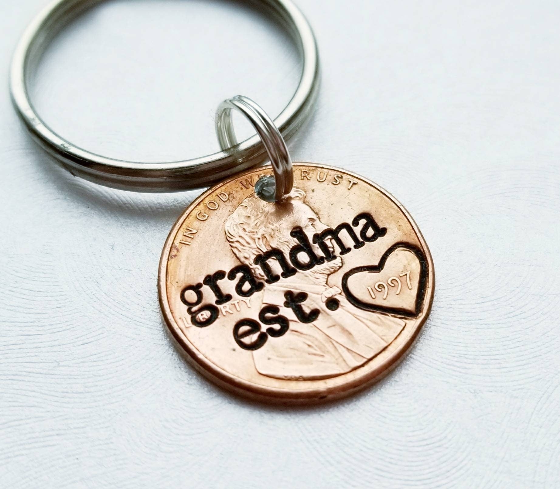 Perfect Gift for Grandma- Customizable Penny Keychain