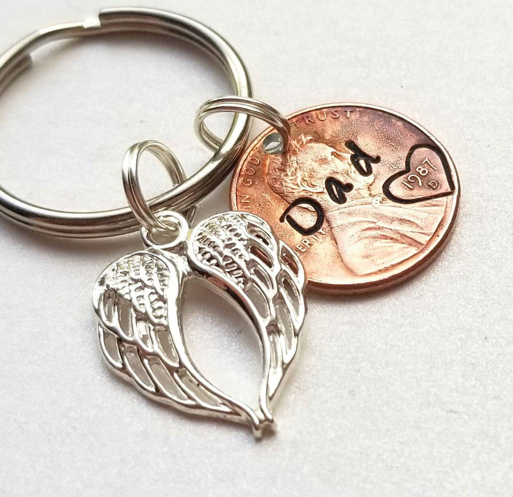 Memorial Gift, Penny from Heaven Keychain, Personalized with Name