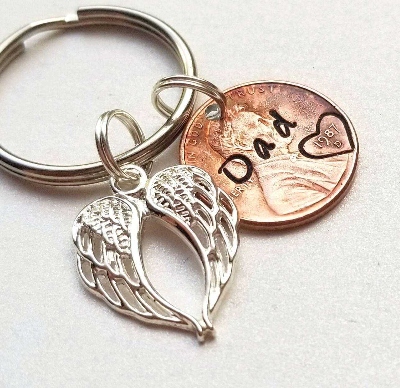 Memorial Gift, Penny from Heaven Keychain, Personalized with Name