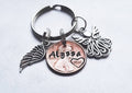 Penny from Heaven Memorial keychain with angel & wing charm