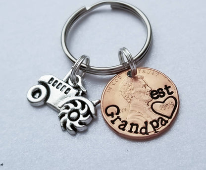 Creative, Unique Fun Gift for Grandpa | Custom Personalized Lucky Penny Keychain