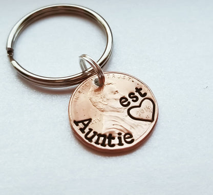 custom personalized aunt penny keychain