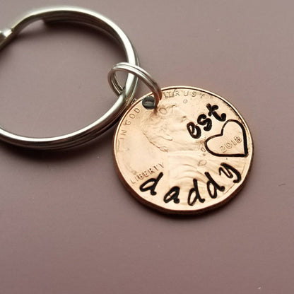 Personalized Dad Lucky Penny Keychain