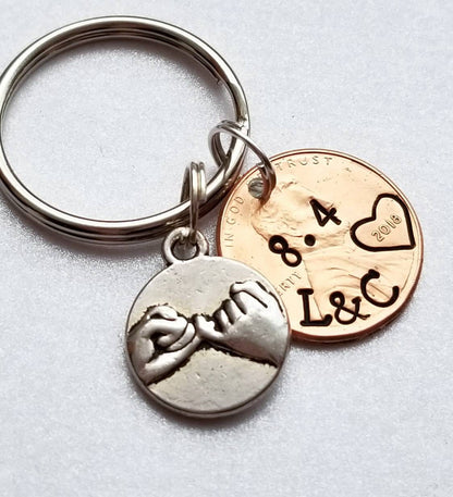 Pinky Promise Anniversary Keychain