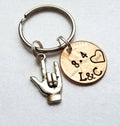 Custom Penny Keychain with "i Love you" ASL charm