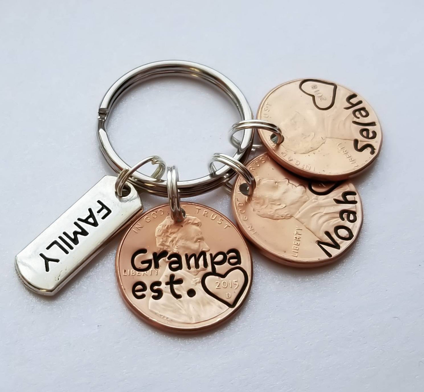 Unique Personalized Custom Gift For Grandpa, Penny Keychain, Creative Grandparent's Day Gift, Meaningful Father's Day Gift