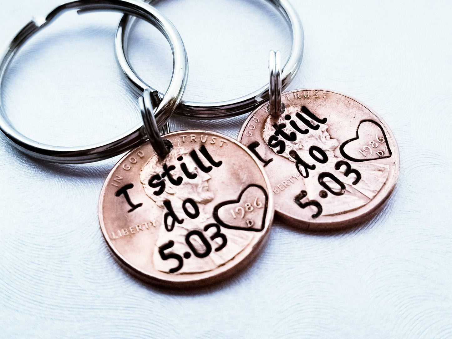 Personalized I Still Do Anniversary Penny Keychain, 1st Anniversary,  For Husband, Wife, Her, Him, Valentine's Day, Copper, Couples, Keyring