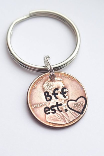 Custom BFF /Best Friend penny keychain - DAYZEECREATIONZ, PERSONALIZED GIFTS-2