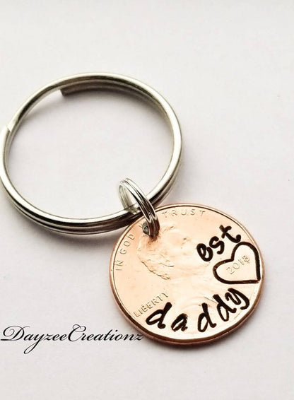 Personalized Dad Lucky Penny Keychain