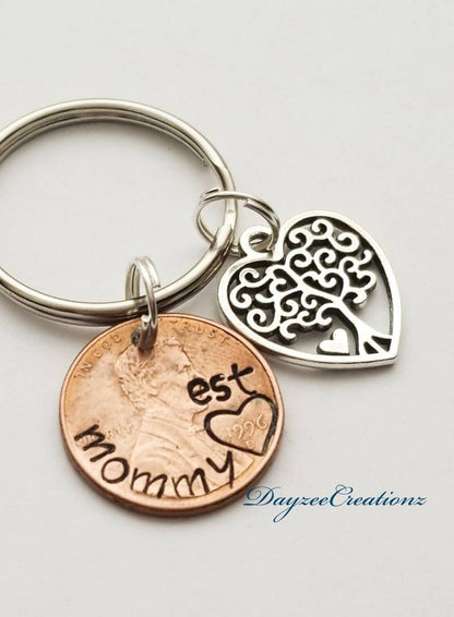 Penny Keychain Customized for Mom, Creative Fun Gift