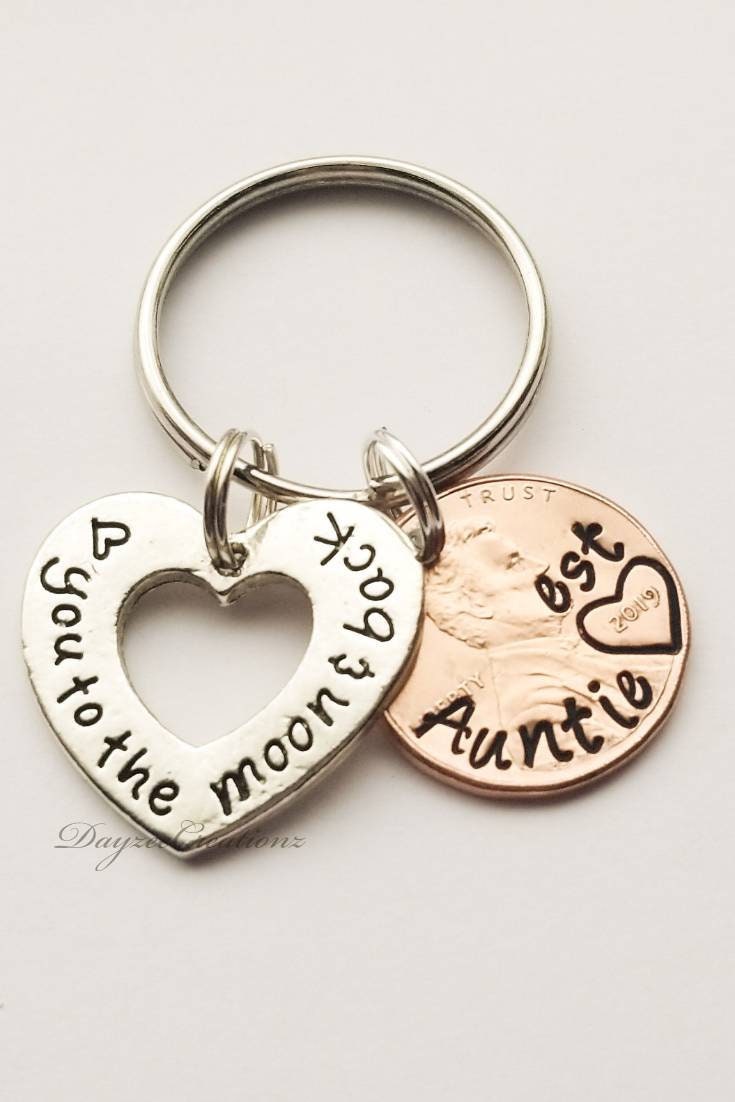 Personalized Aunt est. Penny Keychain, Mother's Day Gift, Sister, Mom, Grandma, Auntie, Best friend, Birthday, Christmas, Custom, Keyring