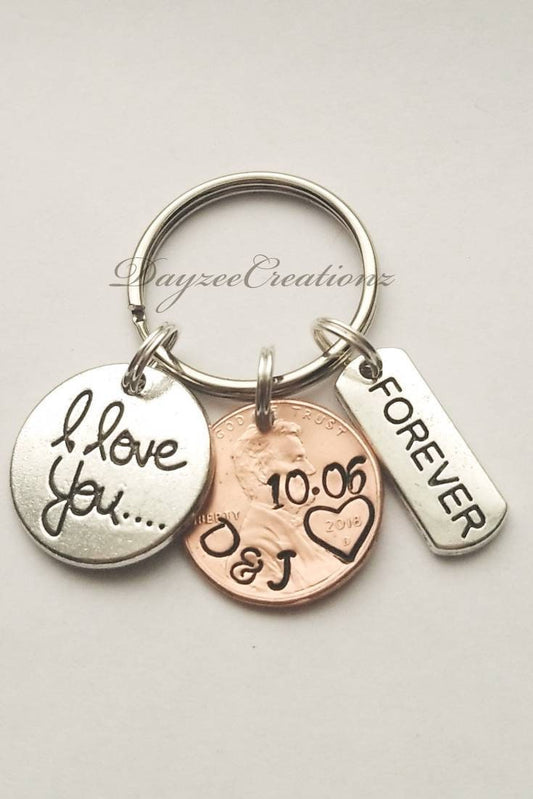 Creative Personalized Anniversary Gift for Couples | Penny Keychain