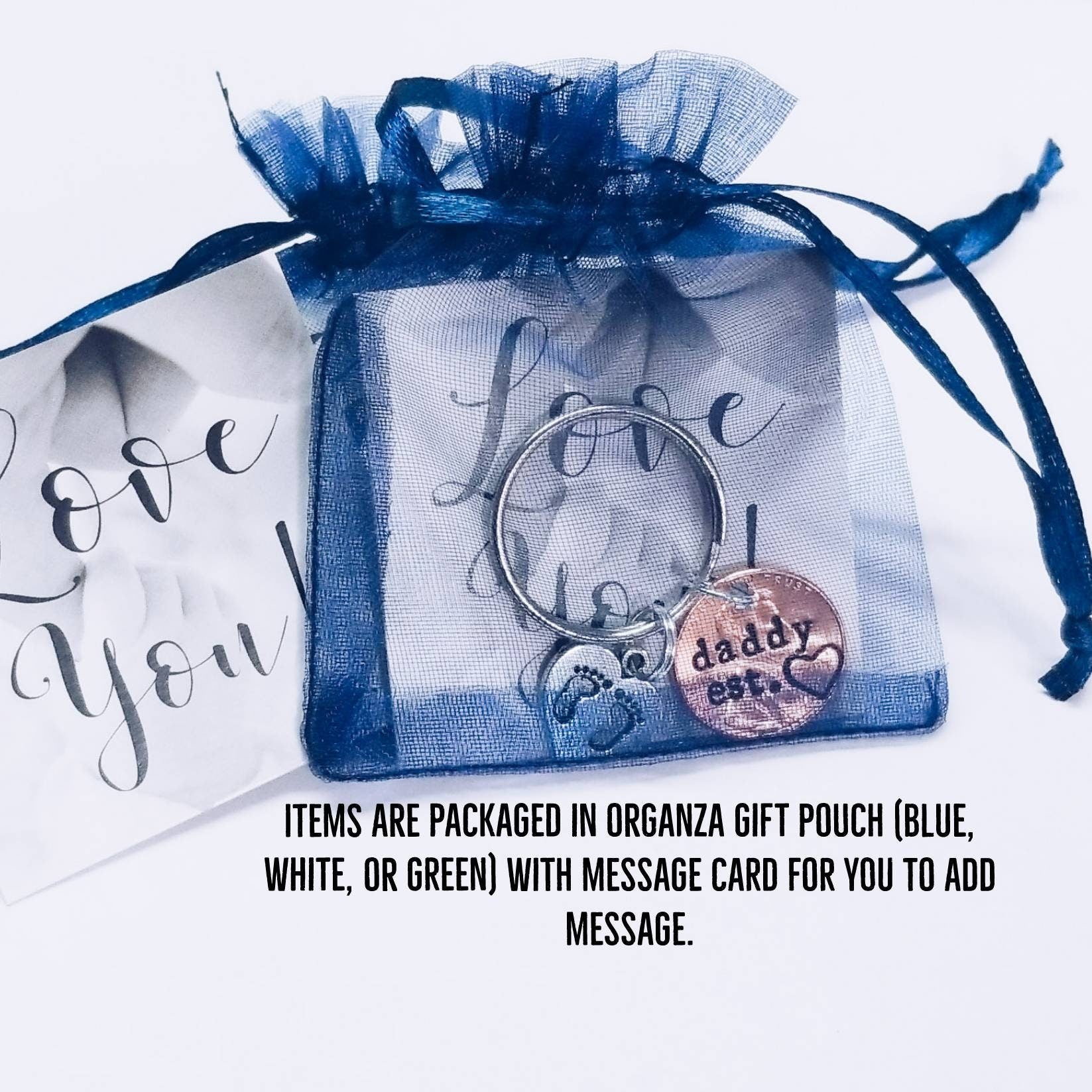 Step Dad Penny Keychain with Thank you Charm