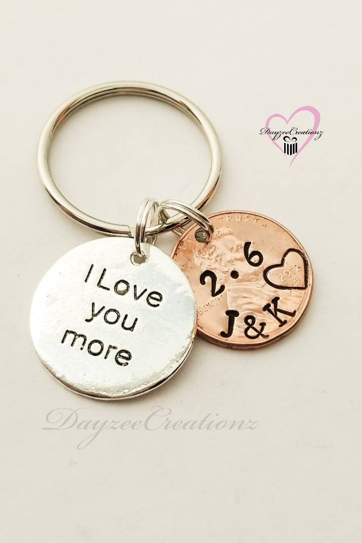 Unique and Meaningful Anniversary Gift for Him or Her!  Custom Personalized Penny Keychain | Great for Men and Women | Valentine's Day | or Just Because