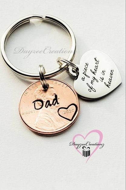 Penny from Heaven Memorial Keychain with Charm(s) shown