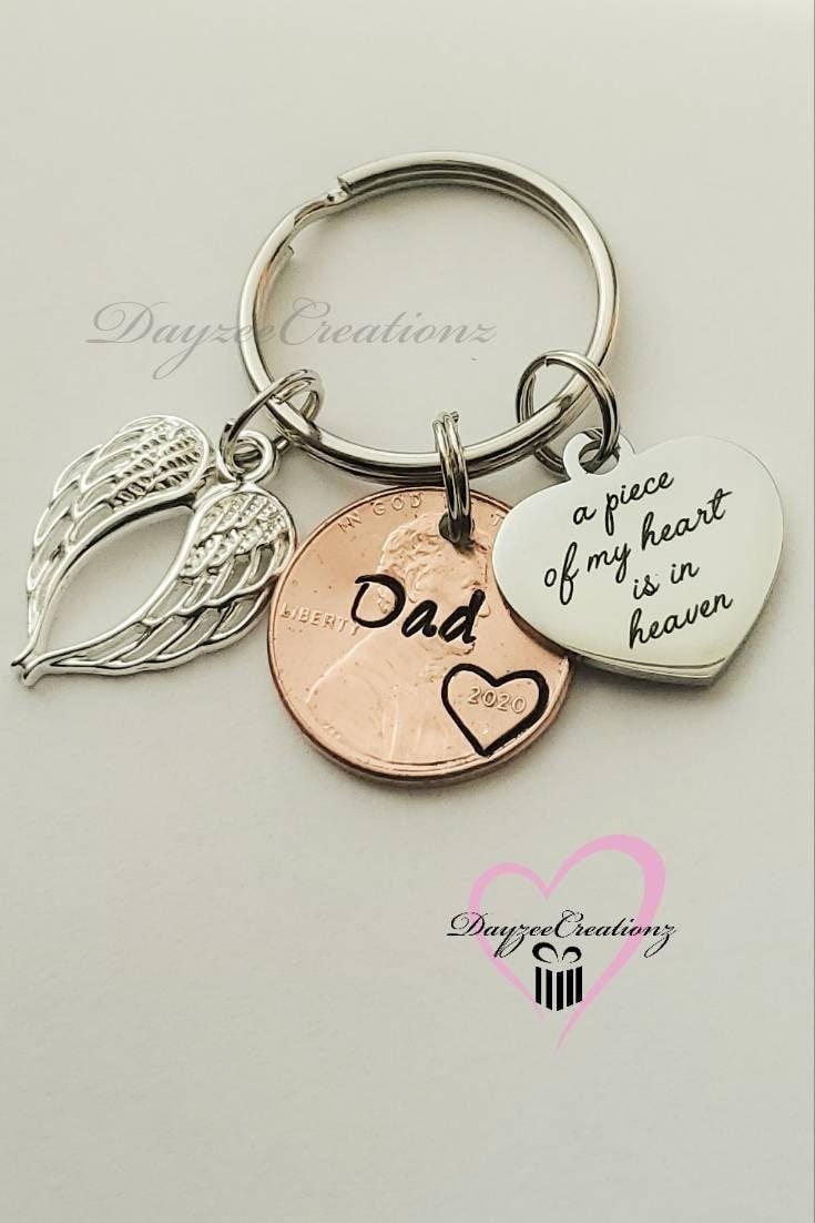 Penny from Heaven Memorial Keychain with Charm(s) shown