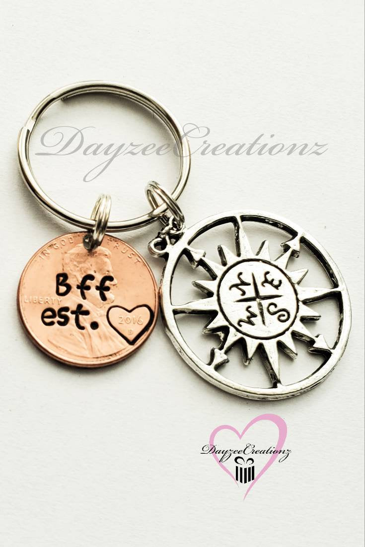 Custom Penny Keychain for Best Friend Gift-Personalized with Your Text