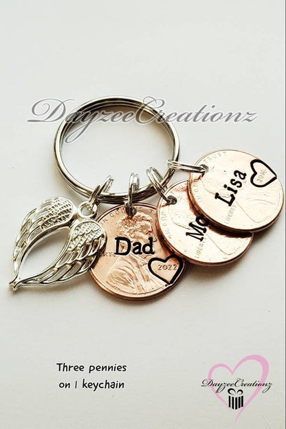 Penny from Heaven Memorial Keychain with Charm(s) shown