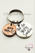 BFF/ Best Friend penny keychain with " sunshine" charm