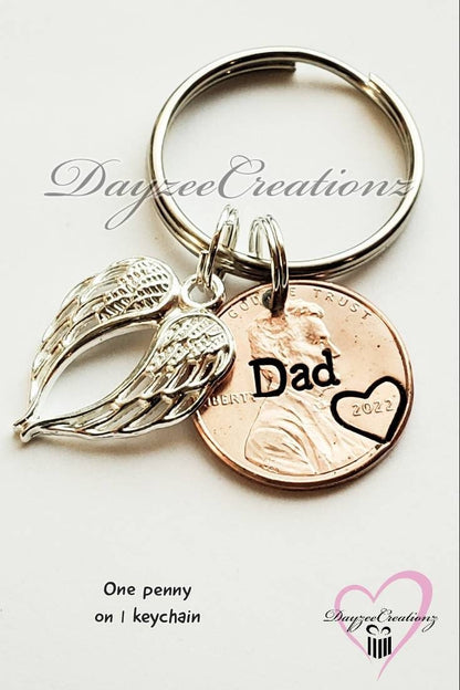 Penny from Heaven Memorial Keychain with Charm(s) shown