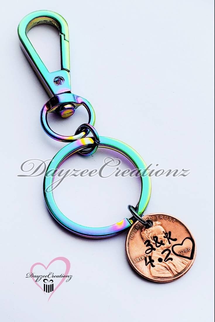 Personalized Penny Zipper Pull /Keychain