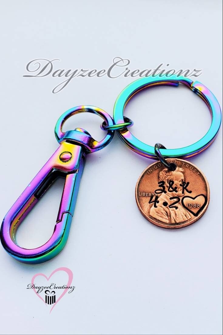 Personalized Penny Zipper Pull /Keychain