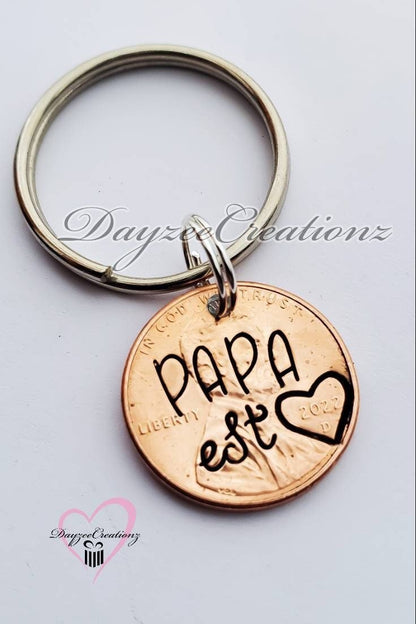 Creative Personalized Grandpa Penny Keychain