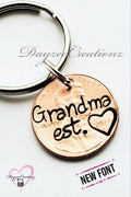 Personalized Penny Keychain for Grandma, Customizable Gift