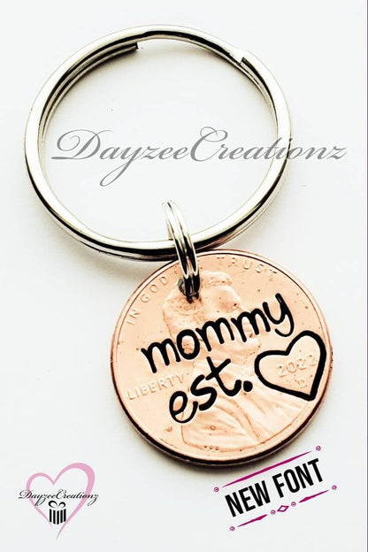 Personalized Penny Keychain for Mom, Customizable