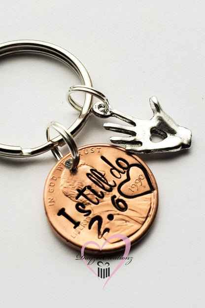 Personalized I Still Do Penny Keychain