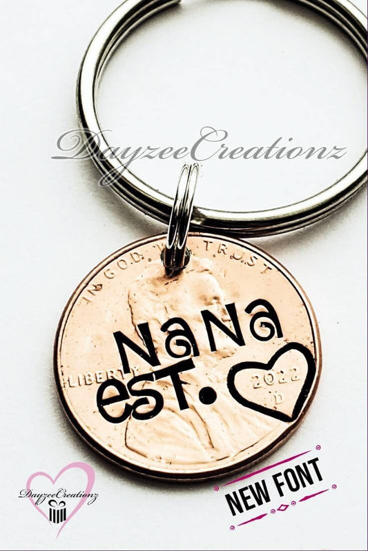 Personalized Nana Penny Keychain