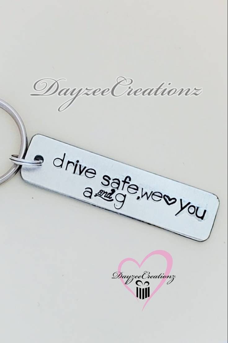 Drive Safe We Love You Customizable Keychain, Best Friend, Boyfriend, Girlfriend, Husband, Wife, Birthday, From Kids, Christmas, Gift, Dad