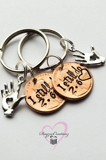 Personalized I Still Do Penny Keychain