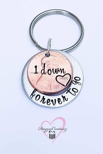 1 Year Anniversary  Forever to Go Penny Keychain